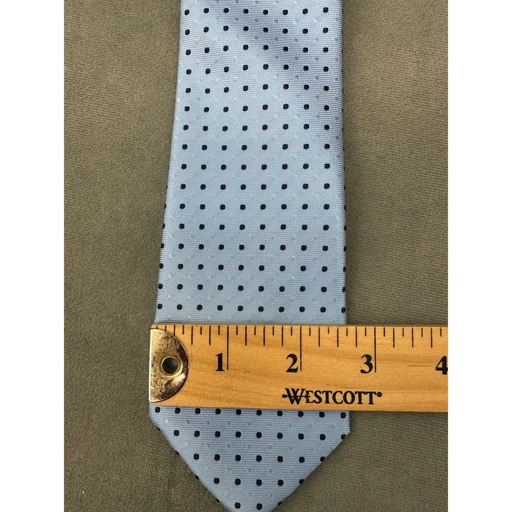 Royal Suits USA Mens Light‎ Blue Polka Dot Handmade Microfiber Necktie 3.25